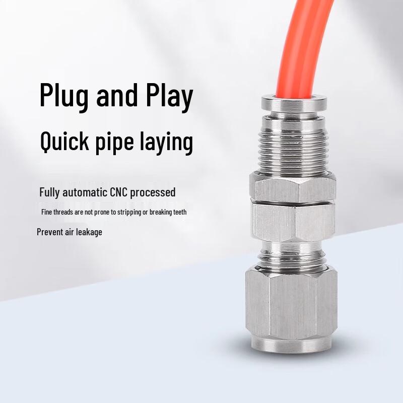 304 Stainless Steel Bulkhead Push-to-Connect Fitting