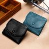 Coin Purse First Layer Natural Milled Cowhide Solid Color Buckle Small Wallet Genuine Leather Wallet Short Style Soft Clutch Bag