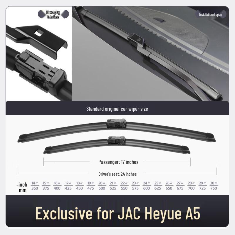 Applicable JAC J7 & Sehol A5 Frameless Wiper Blade - 20" Special Rubber Strip Car Accessory