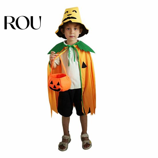 Lightweight Halloween Cosplay Cape Pumpkin Poncho Costume for Kids Adults, Unisex Soft Adjustable Neckline Cloak Cape, Party Outfits Masquerade,
