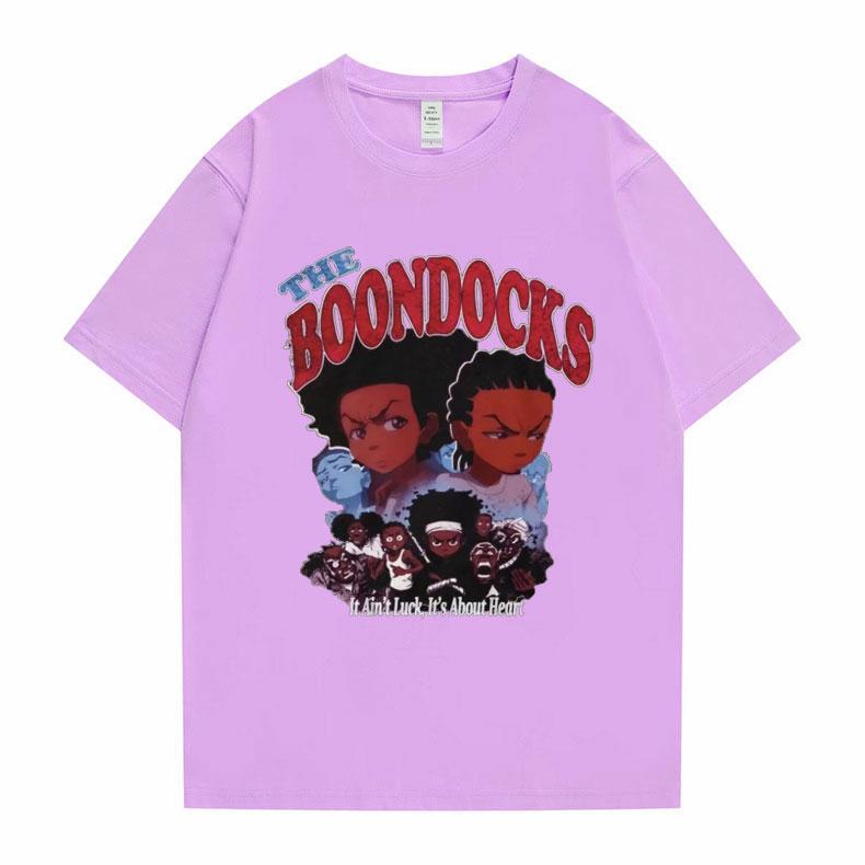 New The Boondocks Huey and Riley Print T-shirt Men Women Casual Fashion Tshirt Funny Man Cotton Tee Short Sleeve Hip Hop T Shirt