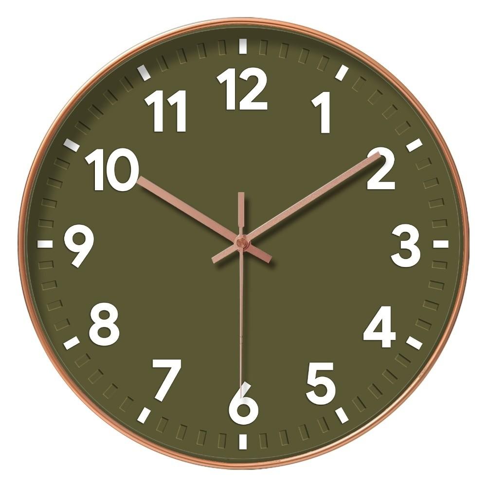 

30cm Diameter Battery Operated Clock Decorative Wall Clock Silent Wall Clock зелений