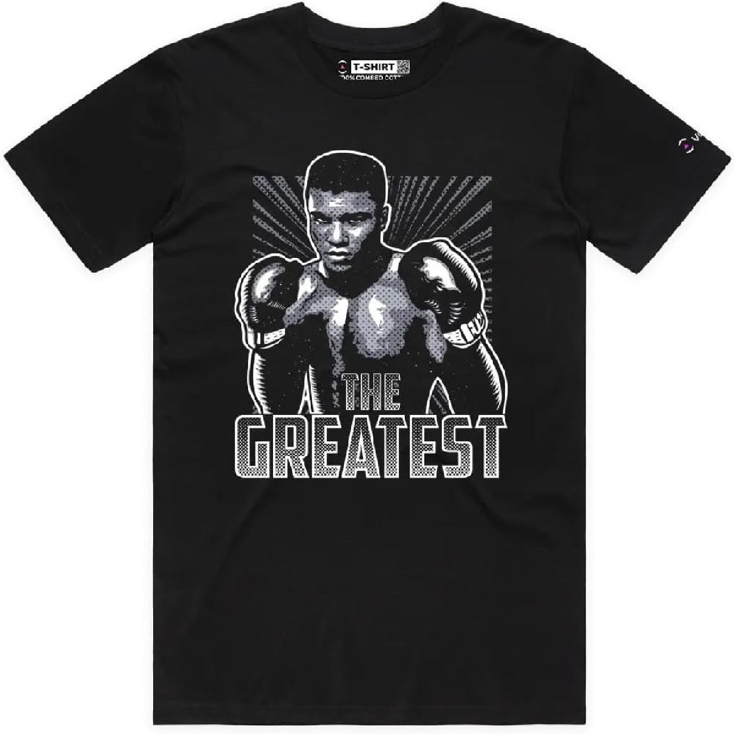 Mohammed Ali Goat Sports Graphic T-Shirt with Premium Design Undisputed Fighting Champion Tee for Boxing Fans S