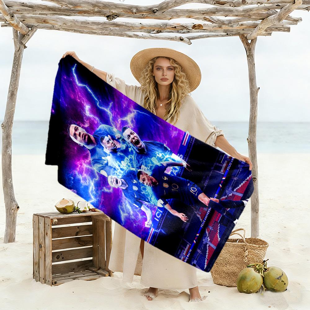 Star Player Kylian Mbappé Beach Towel Super Soft Microfiber Quickdry Fabric Comfortable Lightweight
