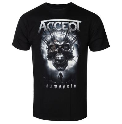 ACCEPT HuUnisexoid Album Mechanischer Totenkopf Druck Baumwoll T-Shirt Heavy Metal Rock Band Grafik T-Shirt Unisex Lässiges Kurzarm Oberteil