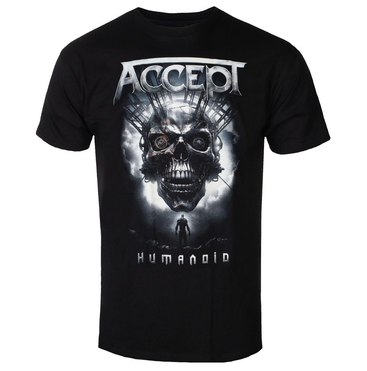 ACCEPT HuUnisexoid Album Mechanical Skull Print Cotton TShirt Heavy Metal Rock Band Graphic Tee Unisex Casual Short Sleeve Top M