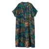 Short Sleeve Plus Size Cotton Vintage Floral New In Dresses for Women Casual Loose Maxi Long Summer Dress