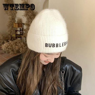 Καπέλο Γυναικείο Χειμωνιάτικο Ζεστό Πλεκτό Καπέλο Μόδας με Γράμματα Μάλλινο Καπέλο Φθινόπωρο και Χειμώνας Καλυπτικό Κεφαλής για το Κρύο Γυναικείο