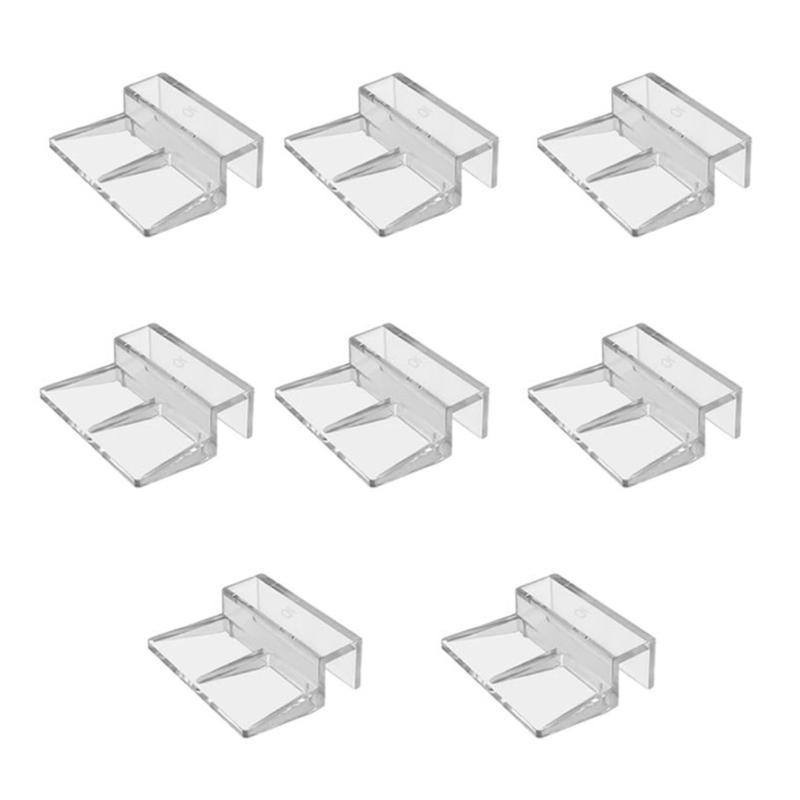 Pack of 8 Fishtanks Acrylic Clip Strong and Corrosion Resistant Lid Holder Stand for Various Aquariums 6/8mm Thickness