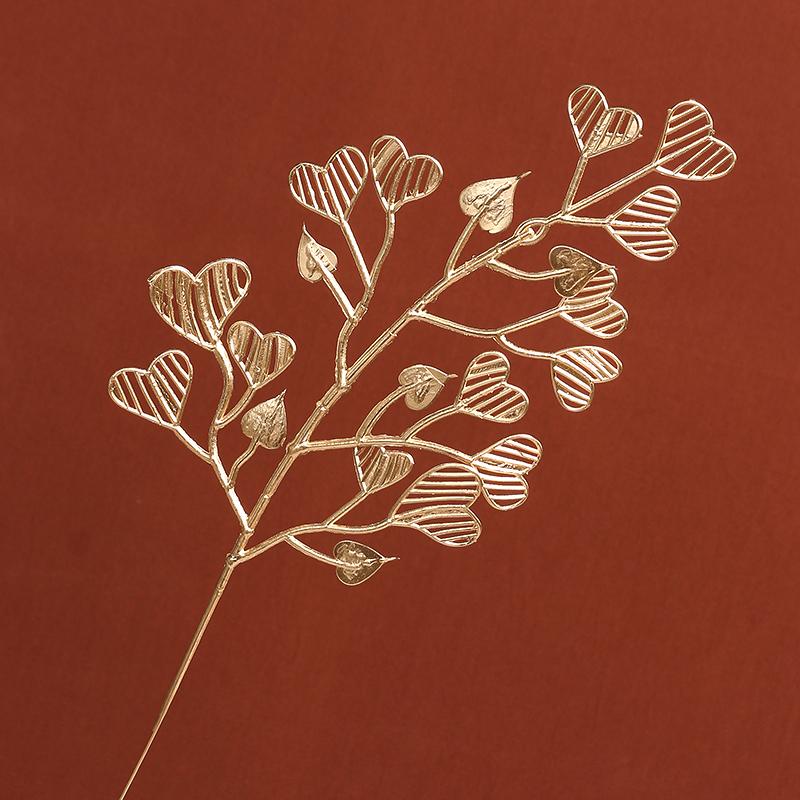 Golden Artificial Plants New Year 2025 Ornaments for Home Room Decor Navidad Christmas Decoration Fake Flowers Vase Accessories