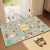 Cartoon Graffiti Knife and Fork Soft Kitchen Non-slip Floor Mat, Kitchen Carpet Mat, Washable Home Decoration Carpet Mat