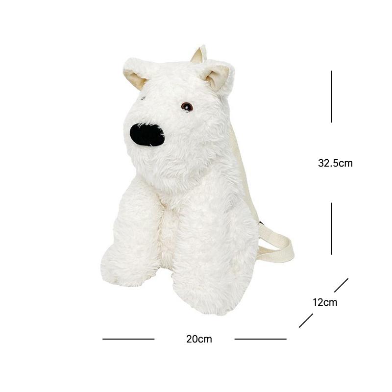 Cute Girl Backpack Soft Westie Dog Stuffed Animal Purse for Kid Lover Christmas Birthday Gift
