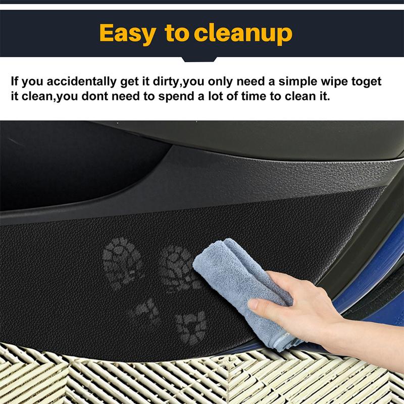 Door Anti-kick Pad For Hyundai ELANTRA  2017 2018   LHD RHD Car Leather Carbon Mat Trim Accessories
