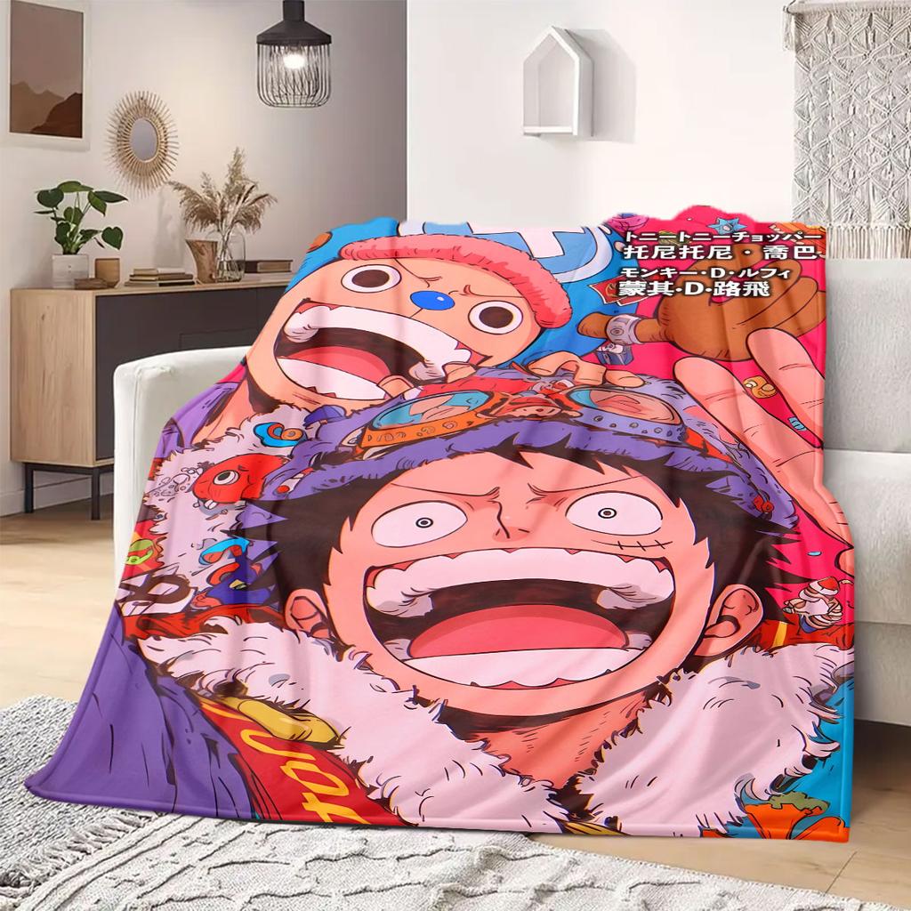 Coperta in Flanella Anime OnePiece Calda, Confortevole, Adatta per Camere da Letto, Divani, Letti, Sedie, Picnic, Viaggi