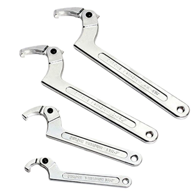 Professional Water Meter Tool Adjustable Hook Wrench With Square/ Round End for Plumbing And Repair Maintenances