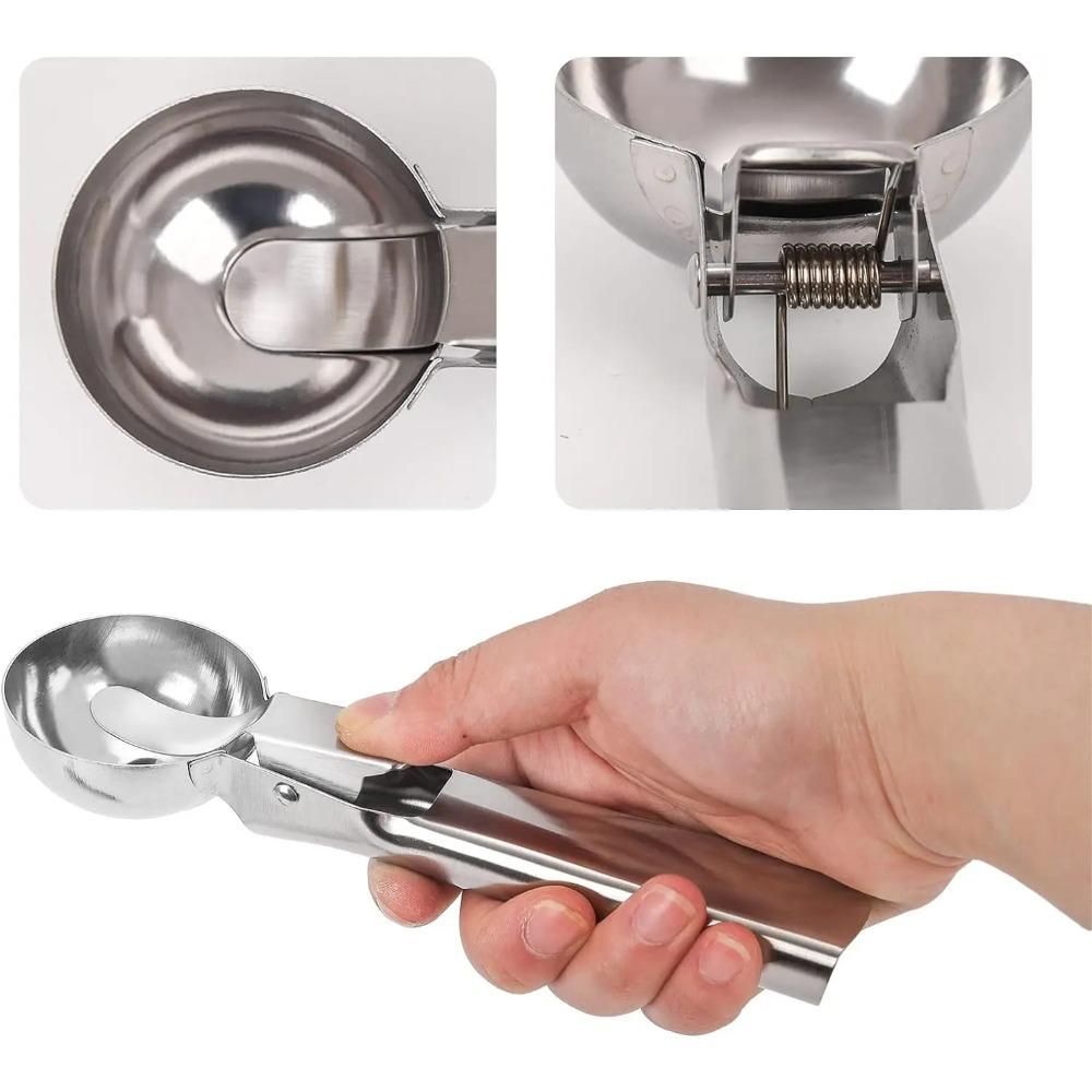 Multifunctional Stainless Steel Ice Cream Scoops Dual-Purpose Scoop Fruit Watermelon Spoon Ball Scoop Household Ice Cream Tools