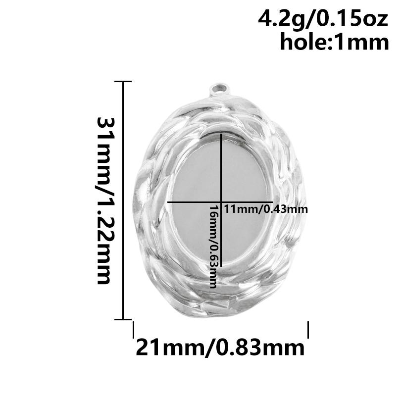 6 Stück Nicht verblassend Oval Quadrat Herz Anhänger Leere Tablett Basis Fassungen DIY Schmuckherstellung Zubehör Edelstahl Anhänger Charm Großhandel