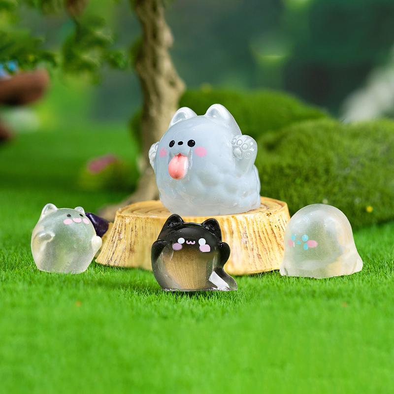 Cute Luminous Halloween Micro Landscape Resin Ghost Miniature Figurines Craft Ornaments Home Decoration Car Desktop Decor Gifts