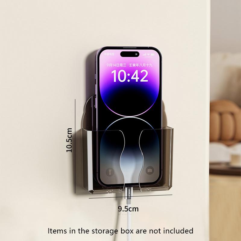 

Mobile Phone Wall Holder Universal Cellphone Charge Storage Box Organizer Tv Remote Control Hanging Stand Bracket Charging Dock