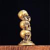 Mysterious Skull Brass Figurine Halloween Theme Decoration for Teas Table Bookshelf Brass Materials Ornament