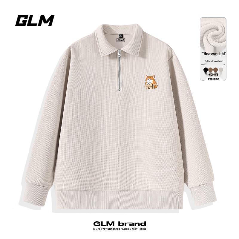 

Men s Heavyweight Loose-Fit Lapel Pullover Sweatshirt L