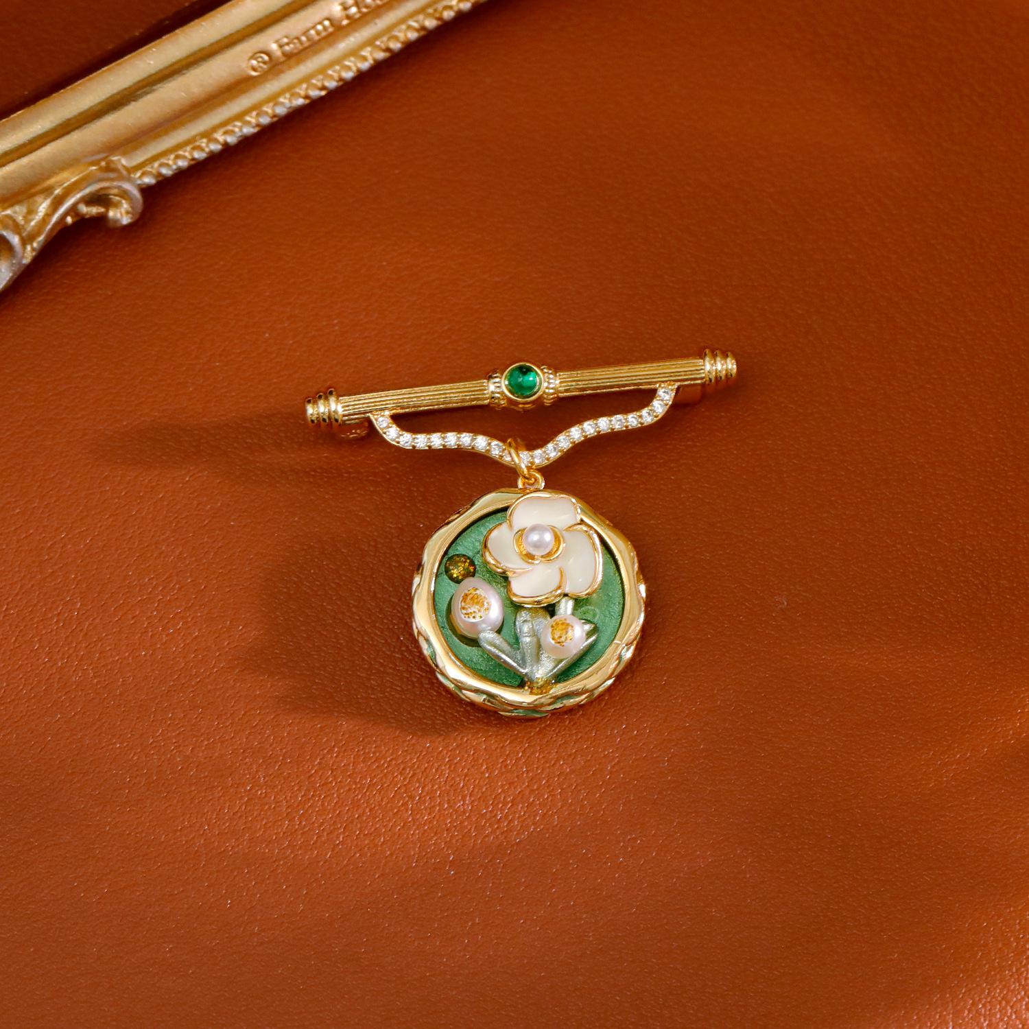 

Высококачественная средневековая винтажная брошь с жемчугом для женщин - булавка для костюма в стиле масляной живописи в стиле дворца