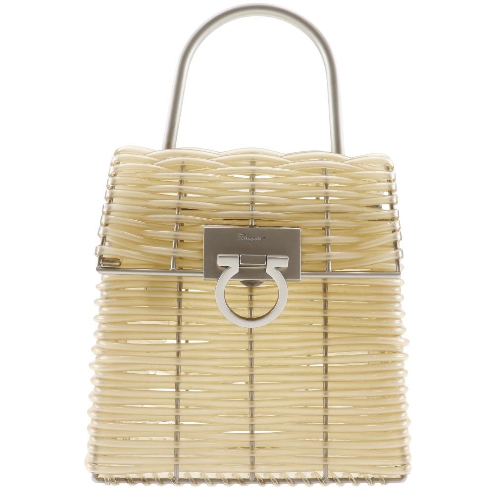 

Salvatore Ferragamo Gancini Handbag DO-21 9340 Clear / Silver/Plastics Tubes Women Used