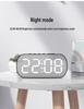 Minimalist LED Digital Display Alarm Clock with Mirror Surface for Students and Children - Model 6637.