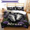 3pcs Custom Name Horse Bedding Set Duvet Cover Closure Includes 1 Duvet Cover & 2 Pillowcases, Soft and Comfortable for All Seasons.