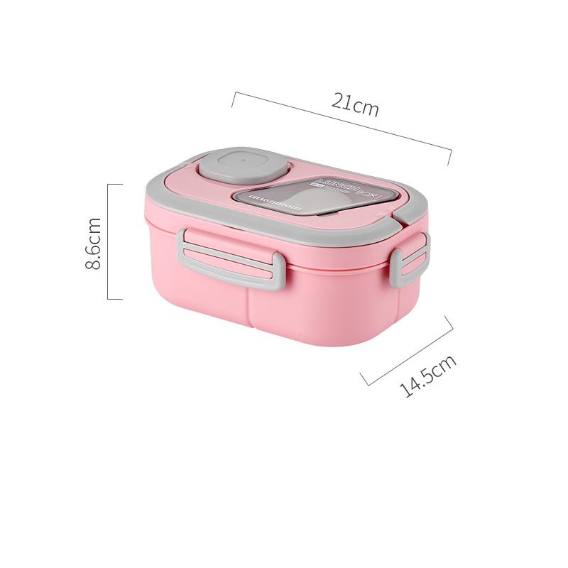 

Reusable Wheat Straw Bento Box Portable Lunch Box With Handle Double Layer Design Solid Color Food Meal Snack Containers 2026 Double Layer Grid&1200ML