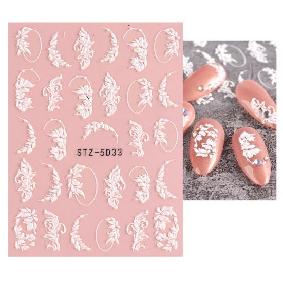 Removable Embossed Nail Sticker Fashion Decorative Art Decoration