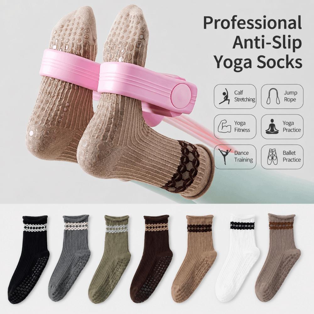 Breathable Pilates Socks for Women Non-Slip Mid Tube Socks Fashion Yoga Socks for Yoga Dance
