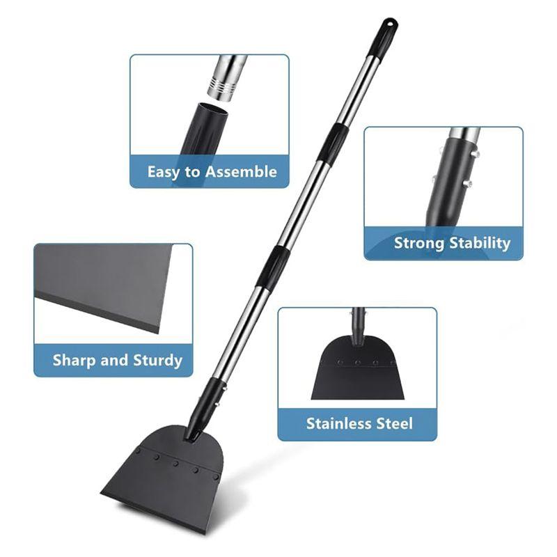 AEE4-Snow Shovel, Driveway Ice Scraper Tool, Floor Scraper For Cleaning Weeds Tools, Suitable For Roads Outdoor Garden