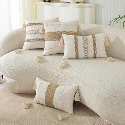 Housse de Coussin Américaine Jacquard Multicolore pour Canapé, Lit, Chaise et Voiture