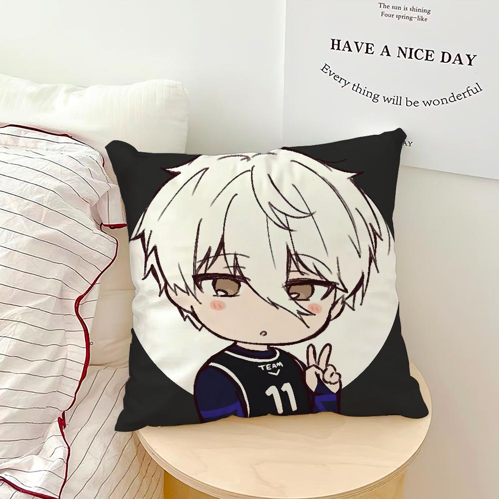 

подушка арт аниме обложка СИНИЙ Удобная мягкая наволочка для дивана l-LOCK Гостиная крутой Домашний офис Декор Защитные чехлы 30x30CM(12x12in)