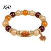 Elastic Fit Beaded Jewelry Thanksgiving Bracelet for Women, Holiday with Commemorative Daily Wear Maple Leaf Charm, Stretch Fall Harvest Stackable