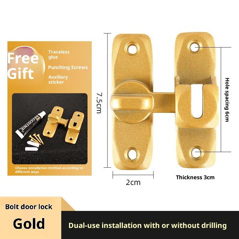 Door Lock Zinc Alloy 90 Degree Sliding Door Latch Heavy Duty Barn Gate Bolt Protect Privacy Cabinet Closet