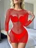 Sex underwear sexy fishing net perspective one-piece net socks suspenders temptation hollow one-piece