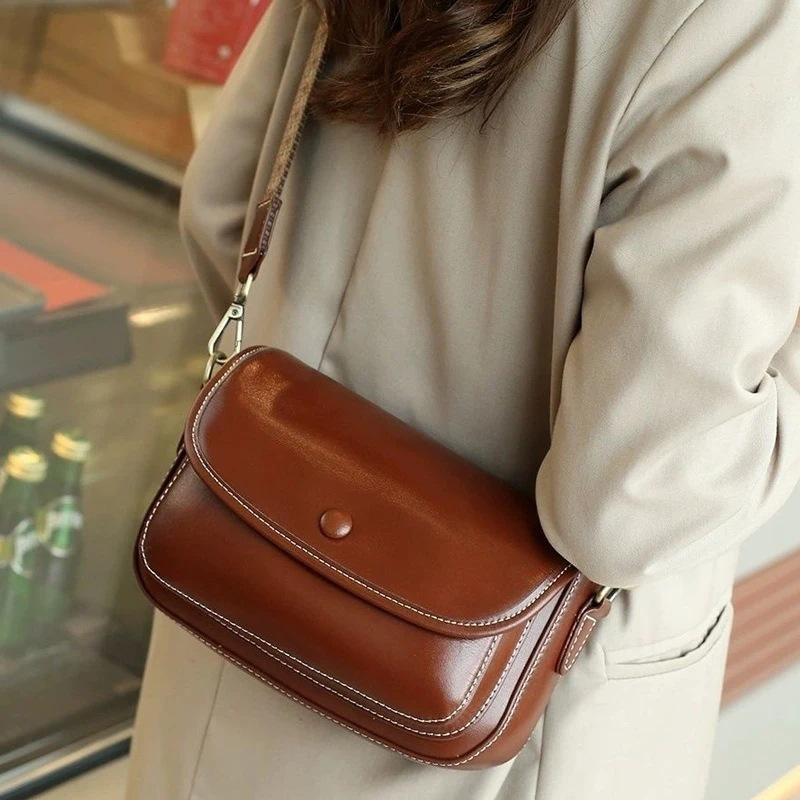 Borsa da Donna in Vera Pelle di Mucca Borsa da Signora Alta Qualità Borse a Spalla per Pendolari Borsa a Tracolla Retrò di Lusso da Donna Borsa a Mano da Donna in Pelle di Mucca