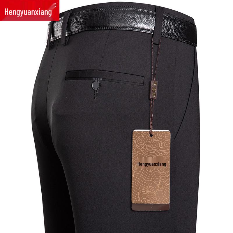 

Классические мужские повседневные брюки прямого кроя от Hengyuanxiang - Стиль весна/лето 2023 31 чёрный