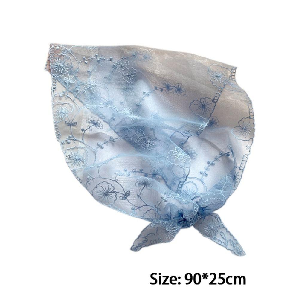 Embroidered Flower Shawl Elegant Headscarf New Triangle Scarf  Women