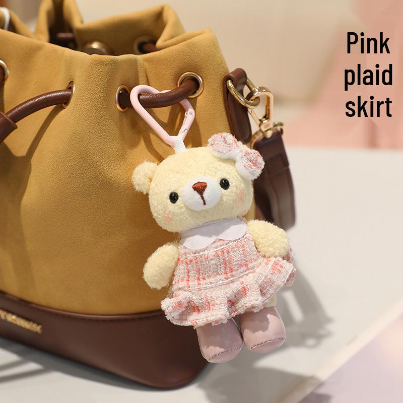 Cute Bear Plush Keychain Charm - Cartoon Doll Couple Gift