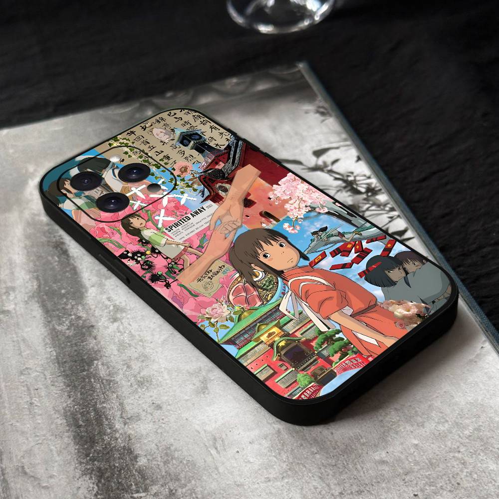 Anime S-spirited A-away Phone Case Black Silicone Soft Shell For IPhone 17 16 15 14 13 12 11 Air Pro Max Plus Hot Sale