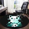 1pc Ghost Cat Office Round Area Rug, Indoor Mat Suitable For Office, Under Office Chairs Bedroom Living Room Home Decor, Room Deco