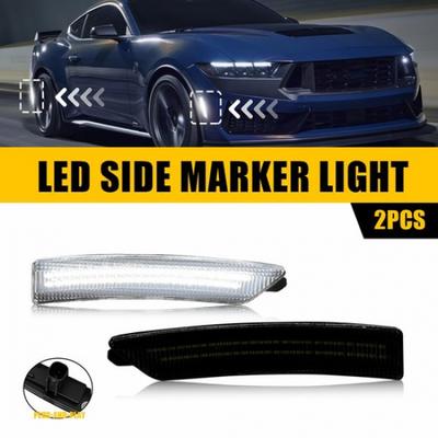 Für Ford 2024-2025 Mustang Vordere / Hintere LED Seitenmarkierungsleuchte Rauchfarben 2 Stück