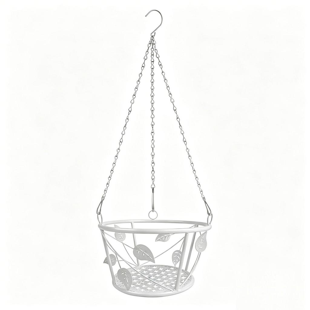 Planter Hanging Chain Home Decor Ornament Iron Elegant Hanging Plant Basket for Garden Porch Balcony Indoor Outdoor