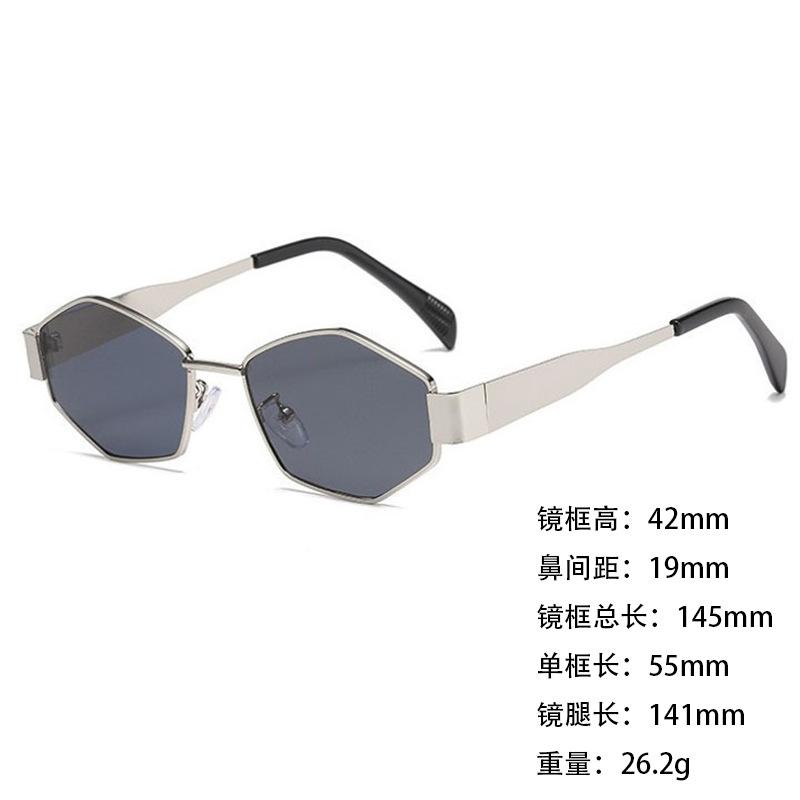 Metal Sunglasses Small Frame Wide Thick Legs Oval Foreign Trade Sunglasses High Fashion Thin Sunshade Glasses