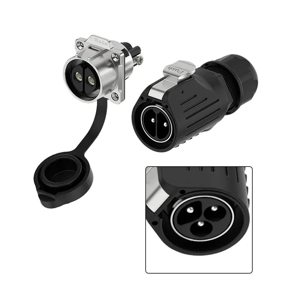 LP 28 Waterproof Connector IP68 Screw Lock Circular 50A 500V 2 Wiring 2 Pin 3 Pin Copper Alloy Silver Plated Hardware Tool