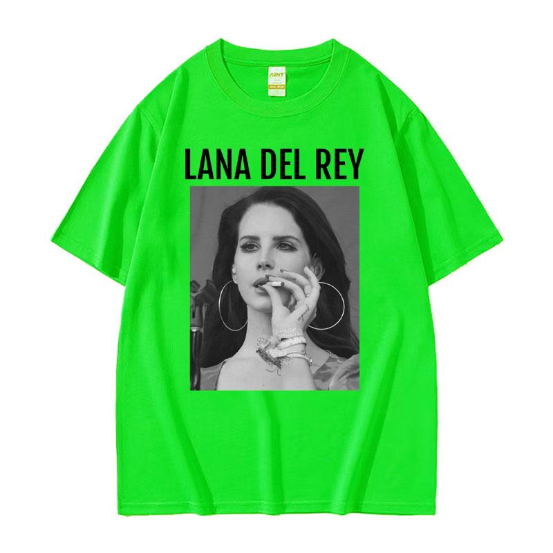 Singer Lana Del Rey Smoking Graphics Tshirt Unisex Women Fashion Hip Hop Streetwear T Shirt Casual Oversized Cotton T Shirts Tops