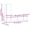 3 piece TV cabinet set smoked oak effect particle board